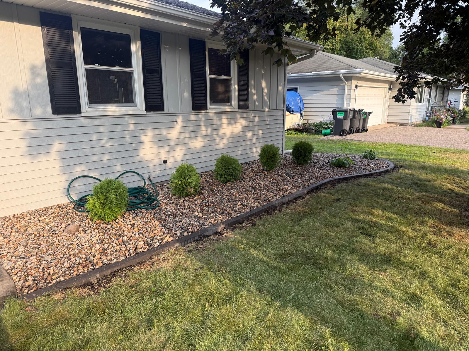 Front Yard Rock Bed Refresh — after