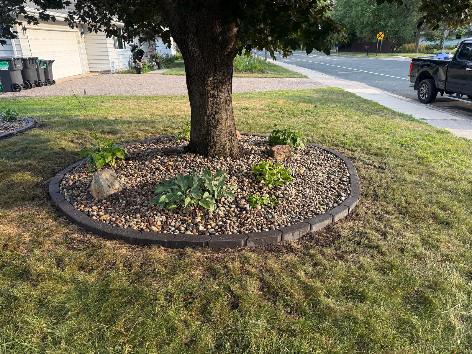 Tree Ring Rock Bed — after